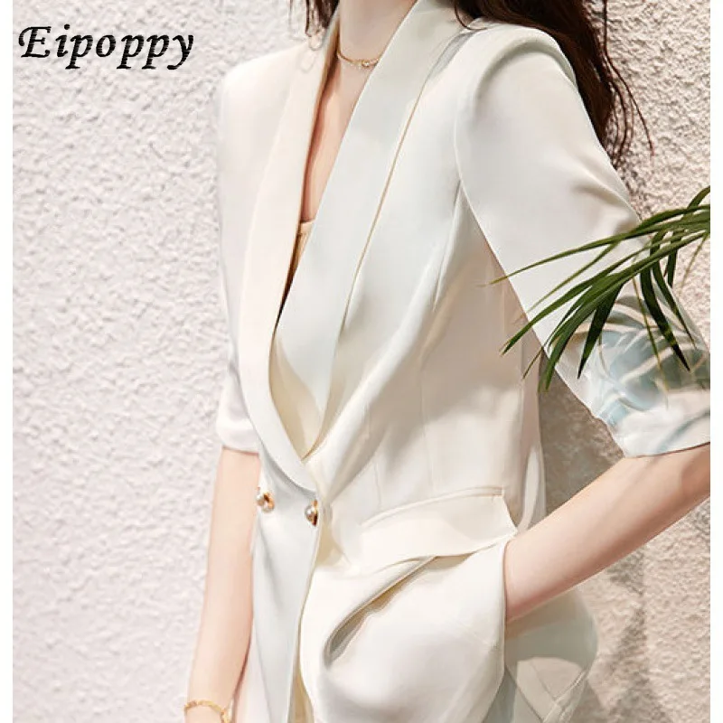 Summer Suit Thin Fashion Thin Looking Suit Slightly Long Two-Piece Pants Women