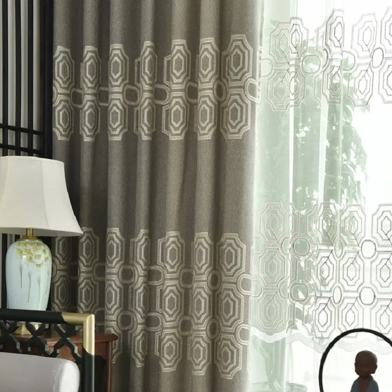 New Curtains for Living Dining Room Bedroom Modern Atmosphere Chinese Style Cotton Linen Simple Versatile Window Curtain Decor