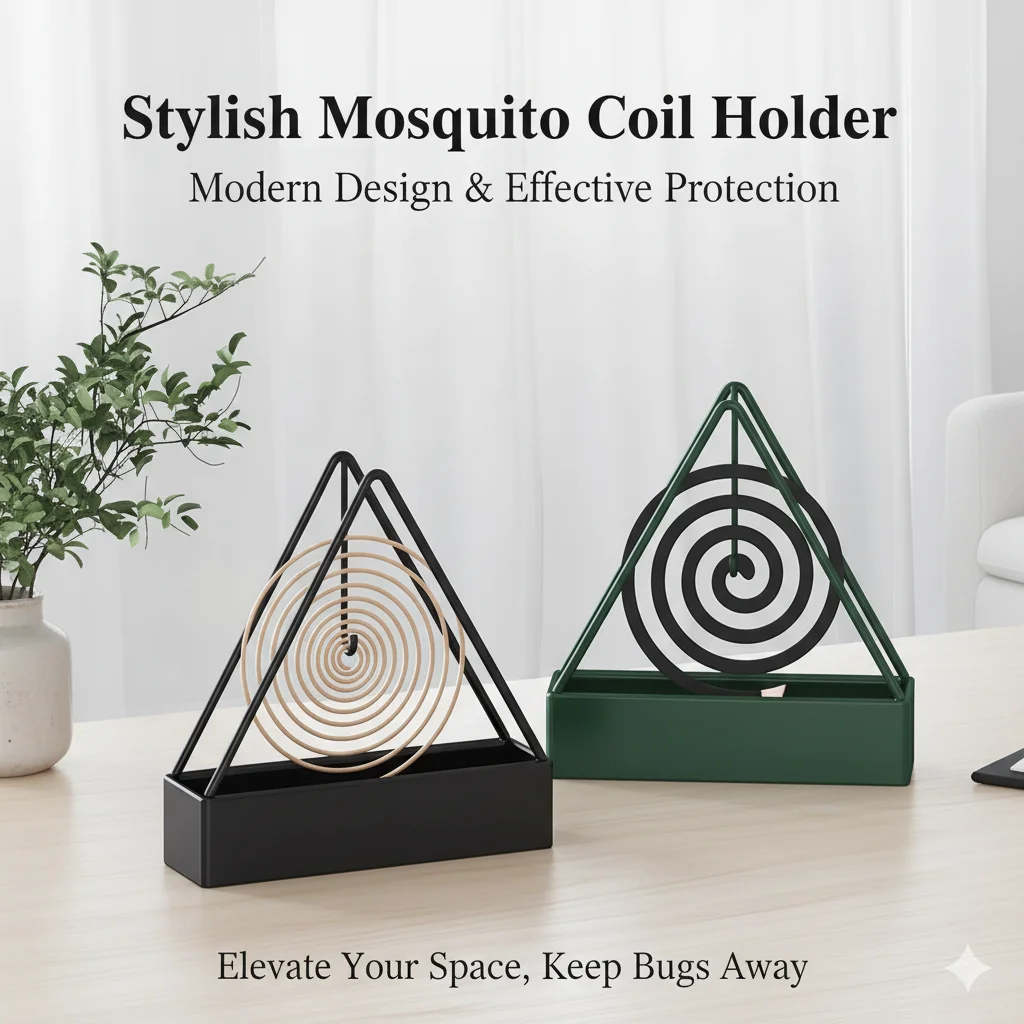 

Creative Mosquito Coil Holder Nordic Style Spiral Iron Stand With Tray For Home Summer Mosquito Repellent Decoration
