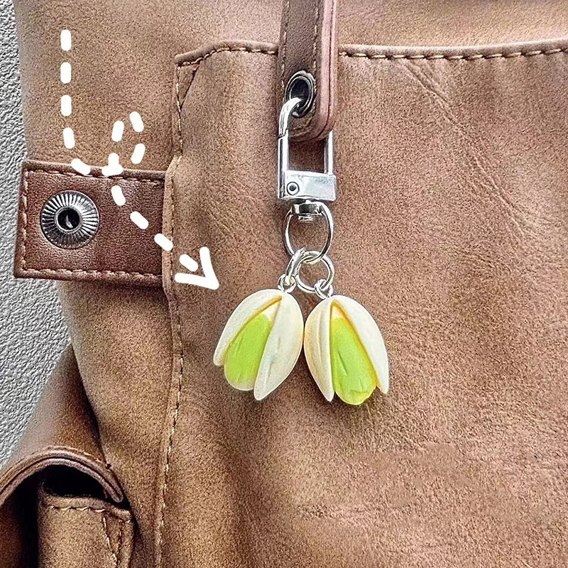 1:1 Pistachio Keychain Creative Food Series Personality Backpack Pendant Cute Lady Pendant Trinket Simulation Food