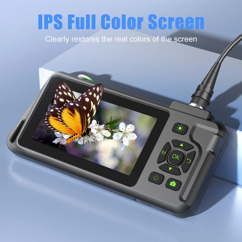 4.5\'\'IPS Endoscope Camera HD1080P Single Dual Triple Lens 5.0MP Autofocus Replaceable 1-15 meter Inspcection Car Sewer Borescope