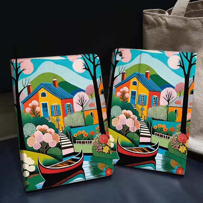 

Cartoon Night Cats House Tablet Case For Apple iPad Air Pro mini 1 2 3 4 5 6 7 8 9 11 M2 M3 M5 M4 5th 6th 7th 10th 11th Gift