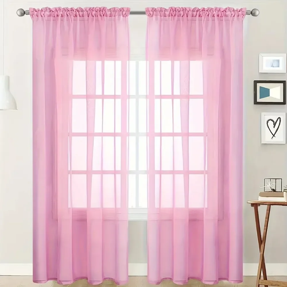 140*260cm Thin Window Screen Chiffon Sheer Window Curtain  for Living Room Modern Simple Curtain Gauze Semi-blackout Balcony