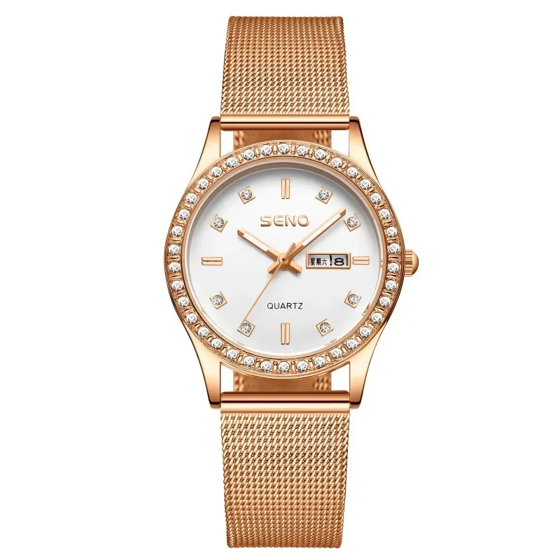 Fashion Automatic Watch Women's Watch Waterproof Glow-in-the-dark Double Calendar Female Student Diamond Watch