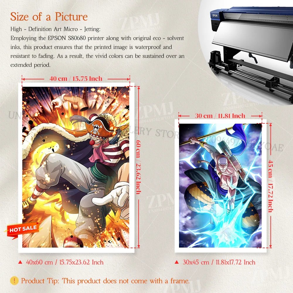 One Piece Leinwand HD Gedruckt Poster Anime Buggy Home Decor Malerei Hot Blooded Cartoon Wand Kunst Bild Für Wohnzimmer Kein Rahmen – Detail 3