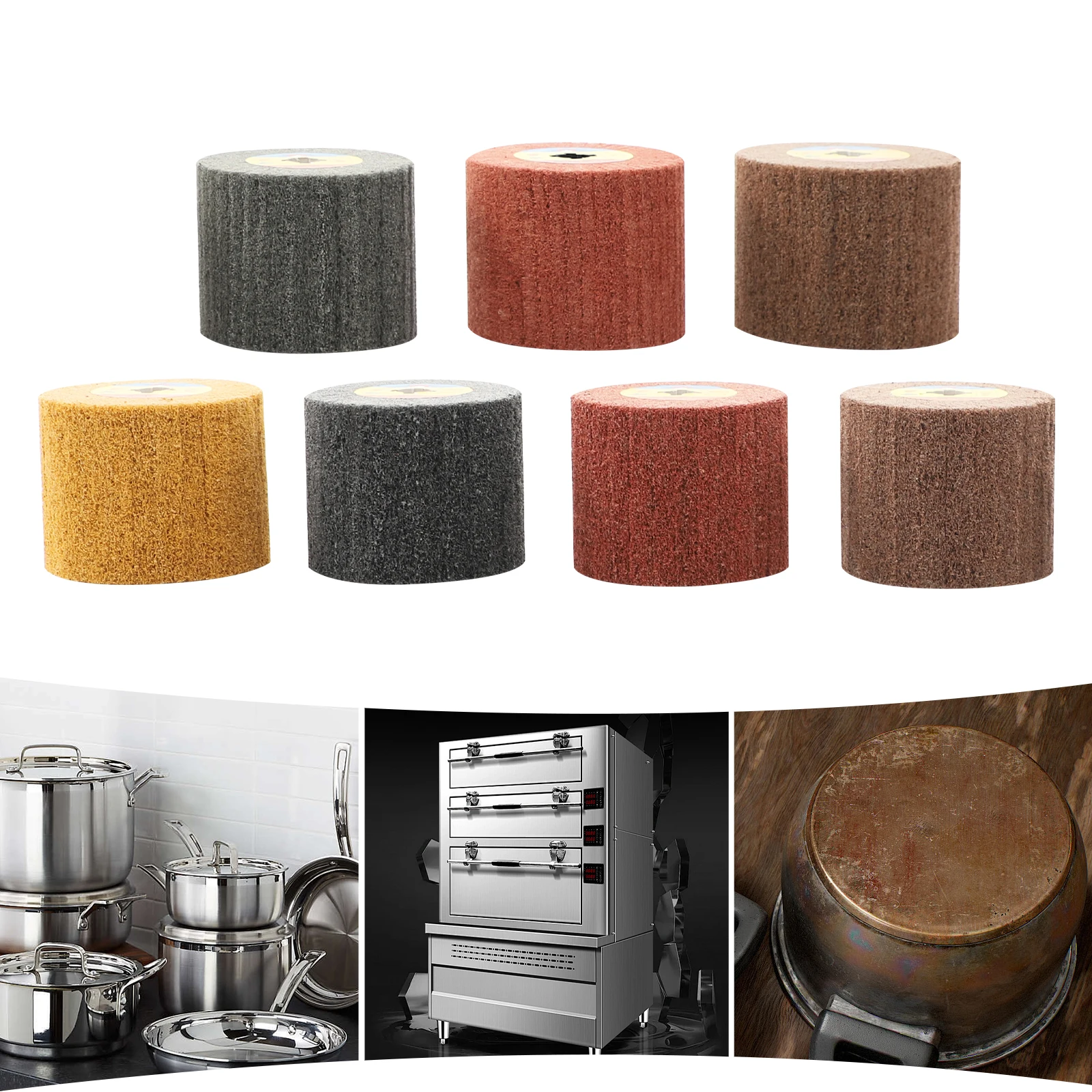 Polishing Drawing Wheel Surface Conditioning Tool,for Buffing Machines,Polishers, Sanders, Multi-Functional Grinding Use 7-Piece