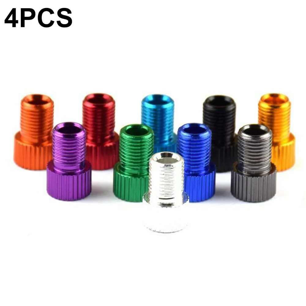 4pcs Bike Parts Aluminum Alloy Valve Adapter Dustproof Bike Valve Dust Cover