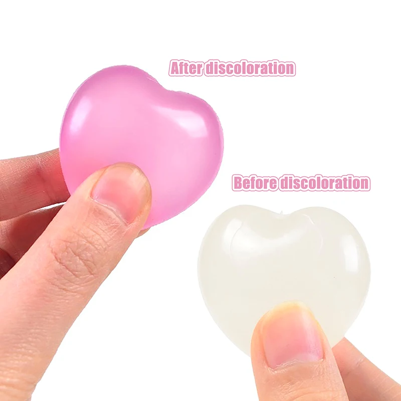 Heart Soft Squeeze Toy Color Changes With Exposed To Light Anti Stress Adult Toy Pinch TPR Soft Decompression Slow Rebound Toys