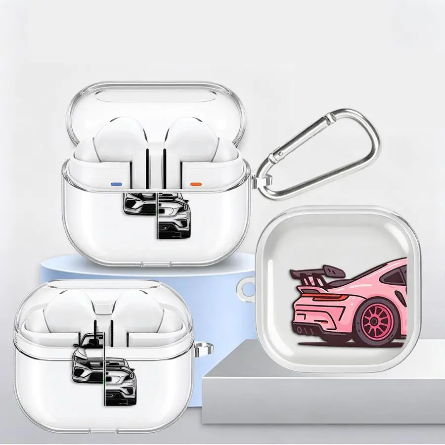 Cool Line Car Case For Samsung Galaxy Buds 4Pro 3Pro 4 Pro 2Pro 3 FE 2 Live Clear Earphone Cover With Hook