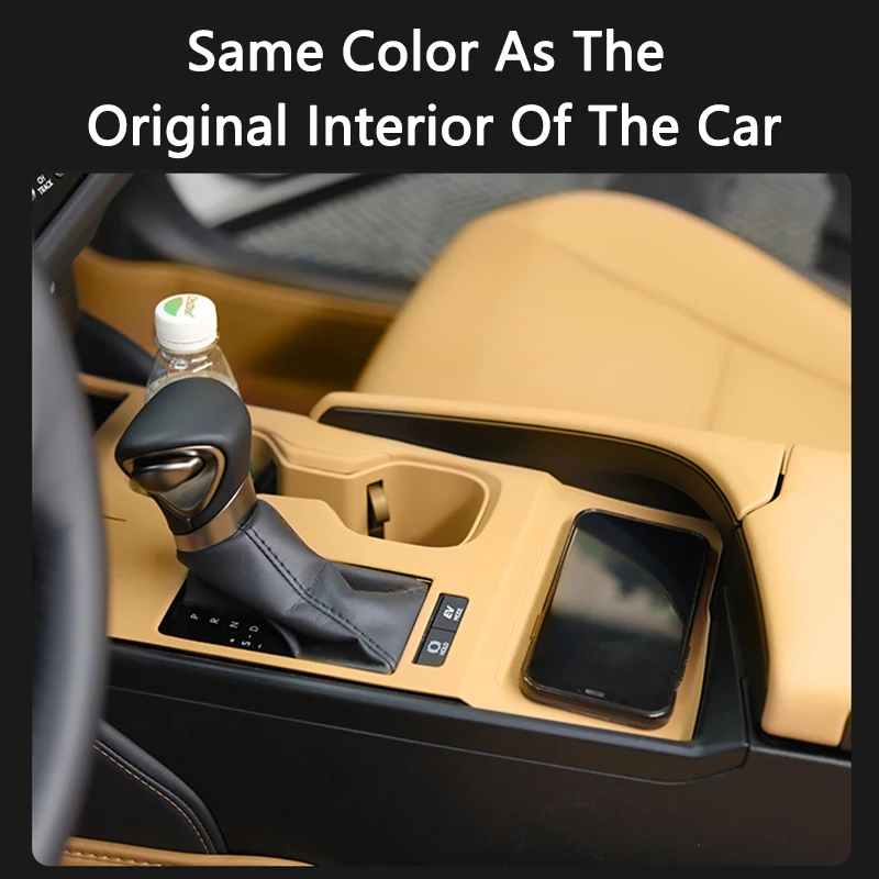QHCP Car Gear Panel Pad Gear Shift Panel Trim Water Cup Holder Silicone Central Console Water Cup Box For Lexus ES 200 260 22-24