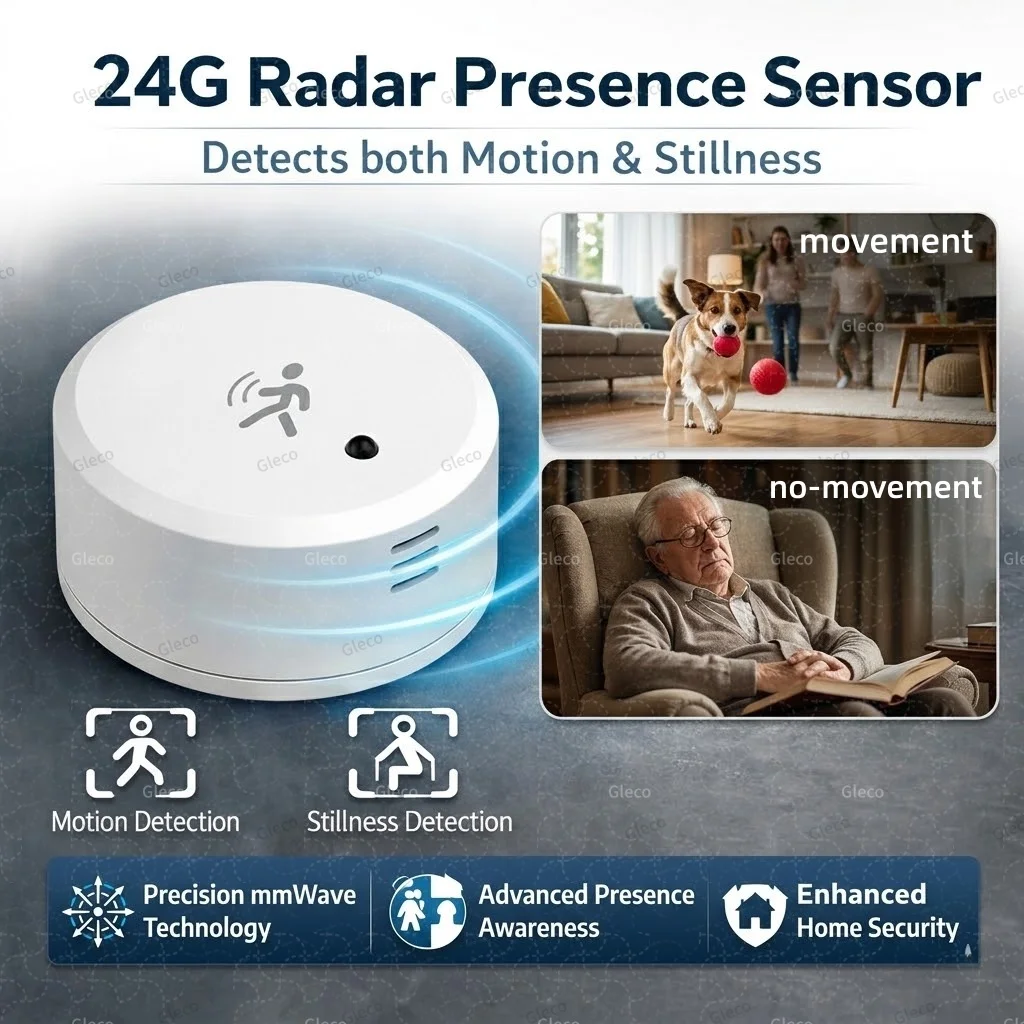 Zigbee Human Presence Sensor 24G MmWave Radar Detector Brightness Temperature Humidity Detection For TUYA Smart Life & 2MQTT Hub