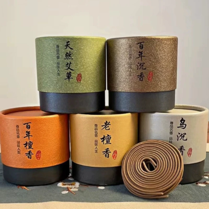4 Hours Incense Coil Natural Sandalwood Aloes Home Bedroom Smell Burning Home Decoration To Purify The Air Lasting Fragrance