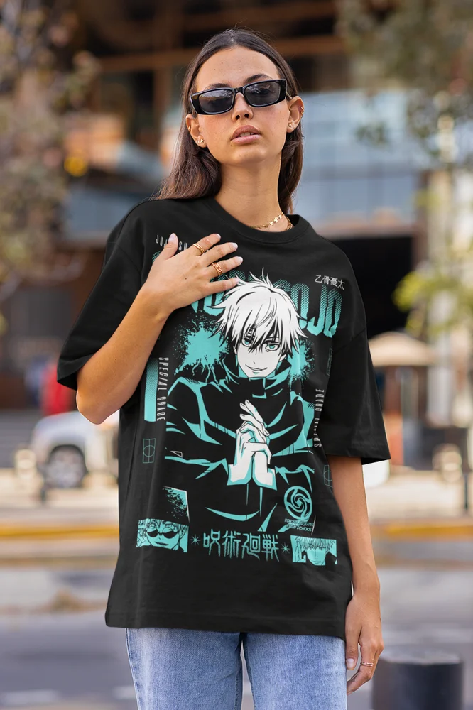 Gojo Satoru T-Shirt Jujutsu Kaisen Manga Anime Horror Funny Gift Shirt All Size