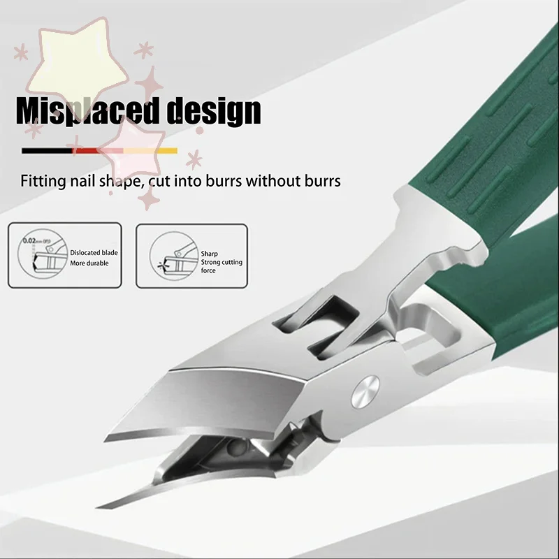 منحني مكافحة سبلاش مسمار كليبرز افتتاح كبير قطري كماشة خاصة أظافر القاطع حاد مانيكير باديكير أدوات