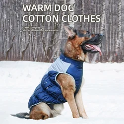 Large Dog Winter Cotton Clothes Waterproof Reflective Coats With Harness for Medium Large Dogs Golden Retriever Samoyed Labrador