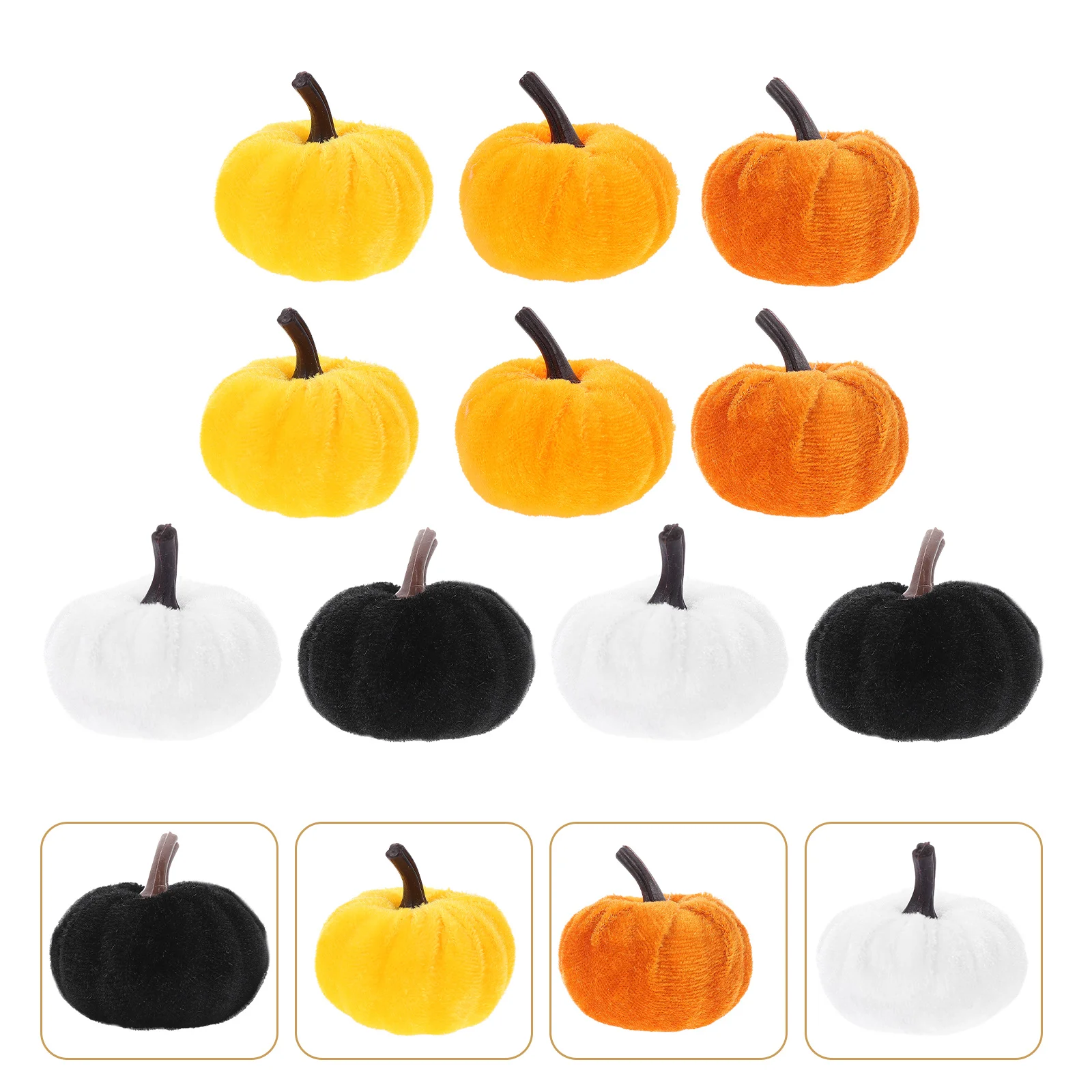 

10 Pcs Simulation Pumpkin Decoration Craft Artificial Pumpkins for Halloween Decorative Foam Fake Ornament