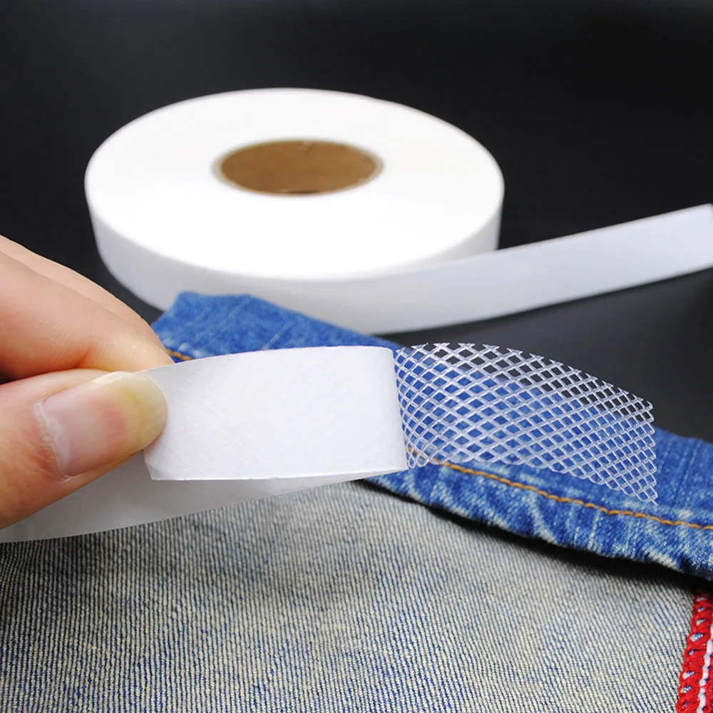 20-50M Non-woven Double-side Mesh Adhesive Tape Clothes Apparel Iron On Hem Tape Edge Shorten Pants DIY Heavy-Duty Two Side Tape