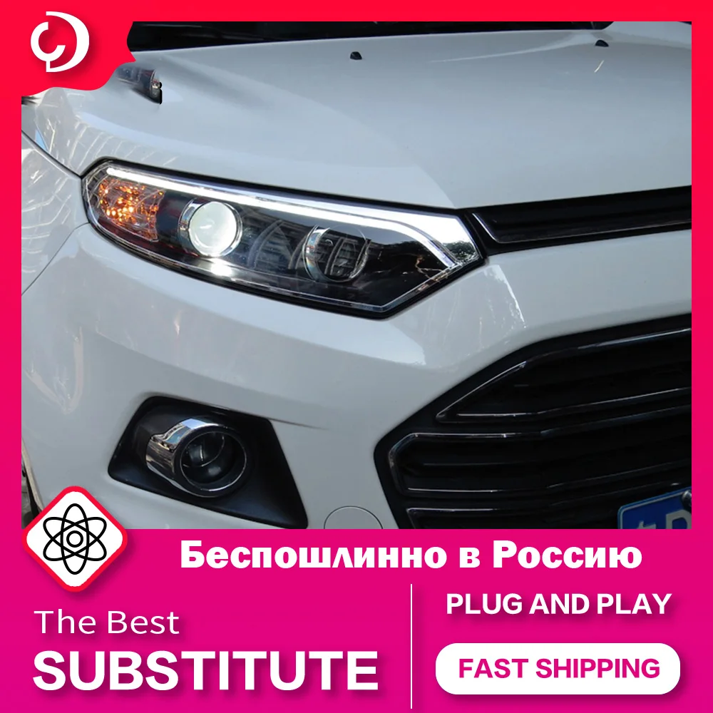 

AKD автостайлинг фары для Ford Ecosport светодиодные фары 2014-2016 светодиодный ные фары DRL Передняя лампа светодиодный проектор автомобильный