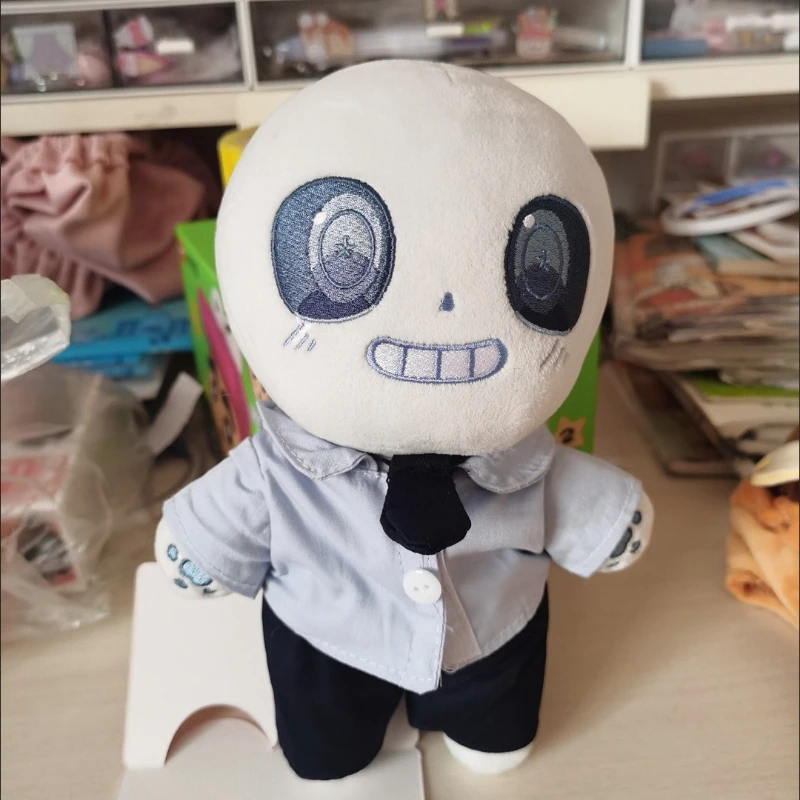 

20 см аниме игра роль Sans Kawaii скелет косплей хлопковая кукла тело мультфильм DIY платье одежда плюшевые игрушки фигурки фанаты подарок