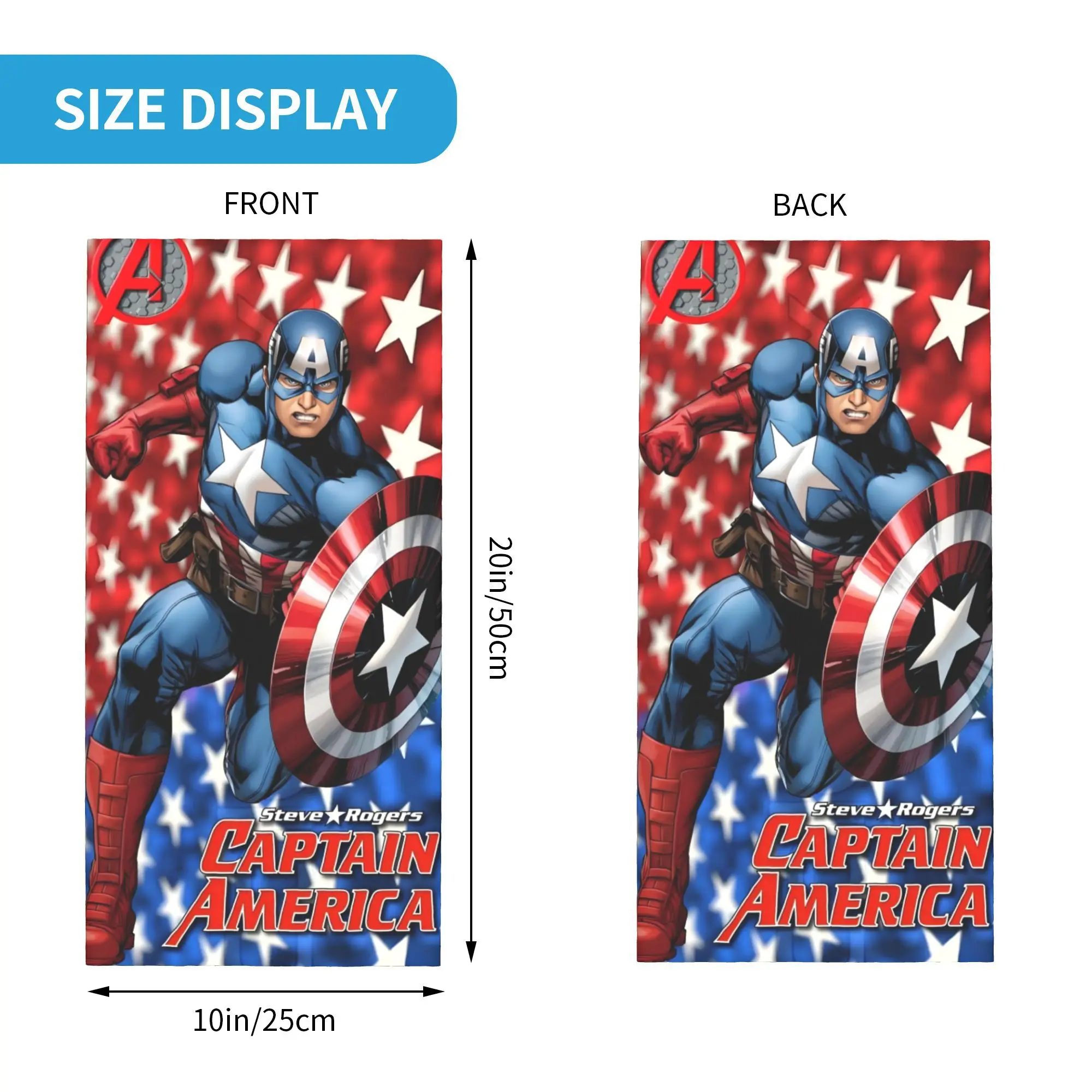 Custom Captain America Classical Neck Gaiter Men Women UV Face Shield Winter Anime Cartoon Bandana Scarf for Cycling