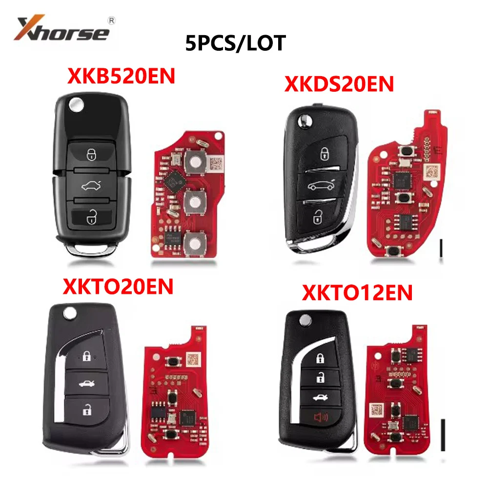 5pcs/lot Xhorse 2nd Generation Universal Wired Remote Key XKB520EN XKTO12EN XKTO20EN XKDS20EN for B5/ Toyota/DS