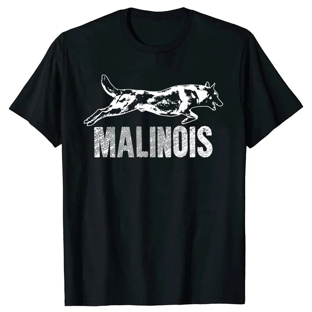 Funny Malinois Belgian Shepherd Dog T Shirts Clothing Casual Basic T-shirts Tee Tops Round Neck Short-Sleeve Fashion Tshirt 2024