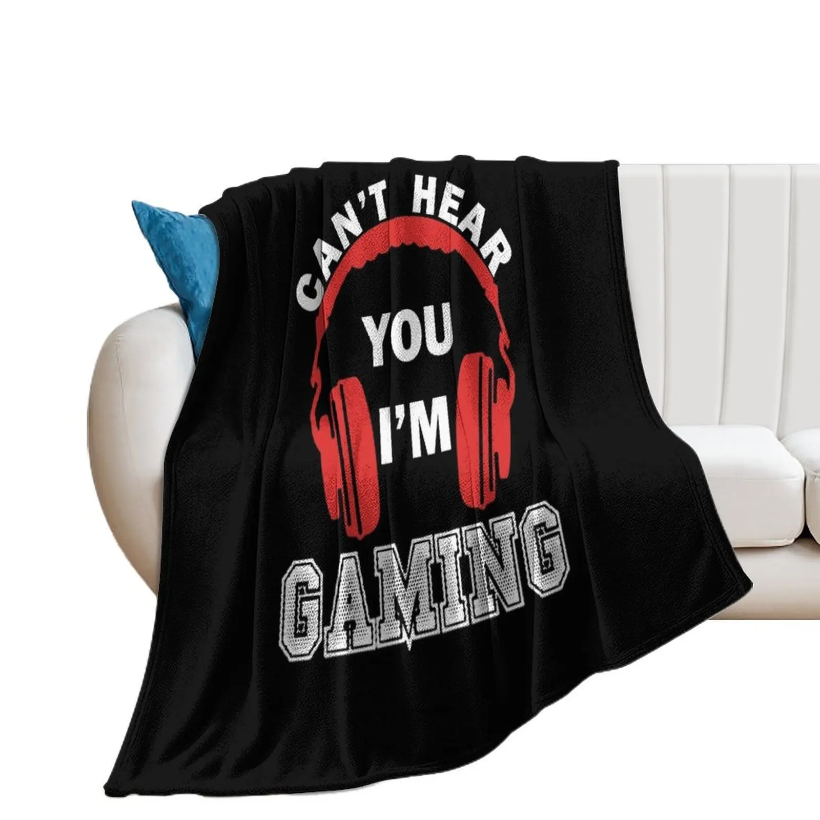 Video Gaming Gift Gamer Headset Design Throw Blanket Beach Luxury Blankets