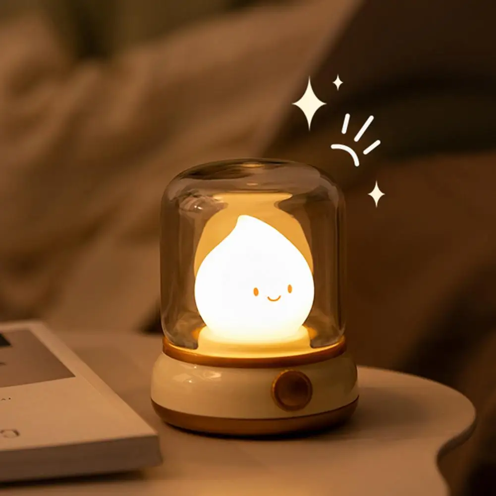 Mood Light Usb Rechargeable Kerosene Lamp with Flickering Flame Effect Adjustable Dimmable Soft for Eye for Bedroom