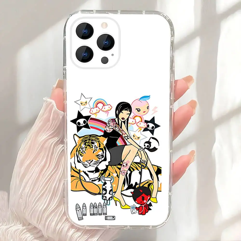 حافظة هاتف للفتيات اليابانية من T-Tokidokis لهواتف iPhone 17,16,15,14,13,12,11 Pro,Max,Plus,X,XS,XR,SE4,E غطاء ناعم شفاف صغير