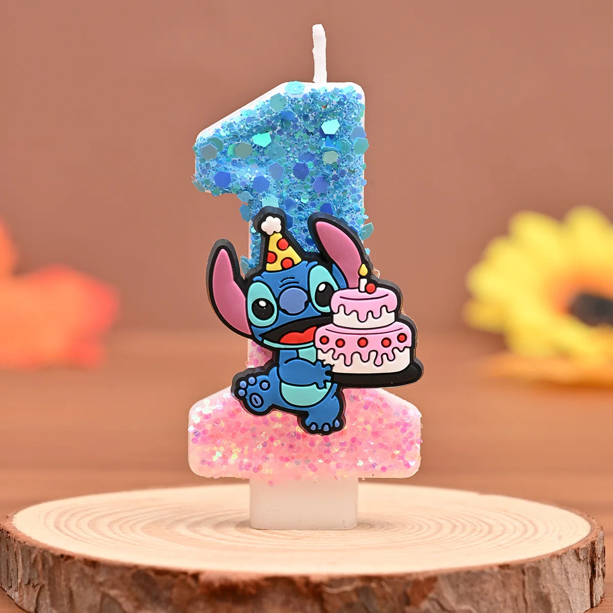 Prince Stitch Digital Candle Super Sequins Birthday Cake Plugin Holiday Atmosphere Decoration view 2