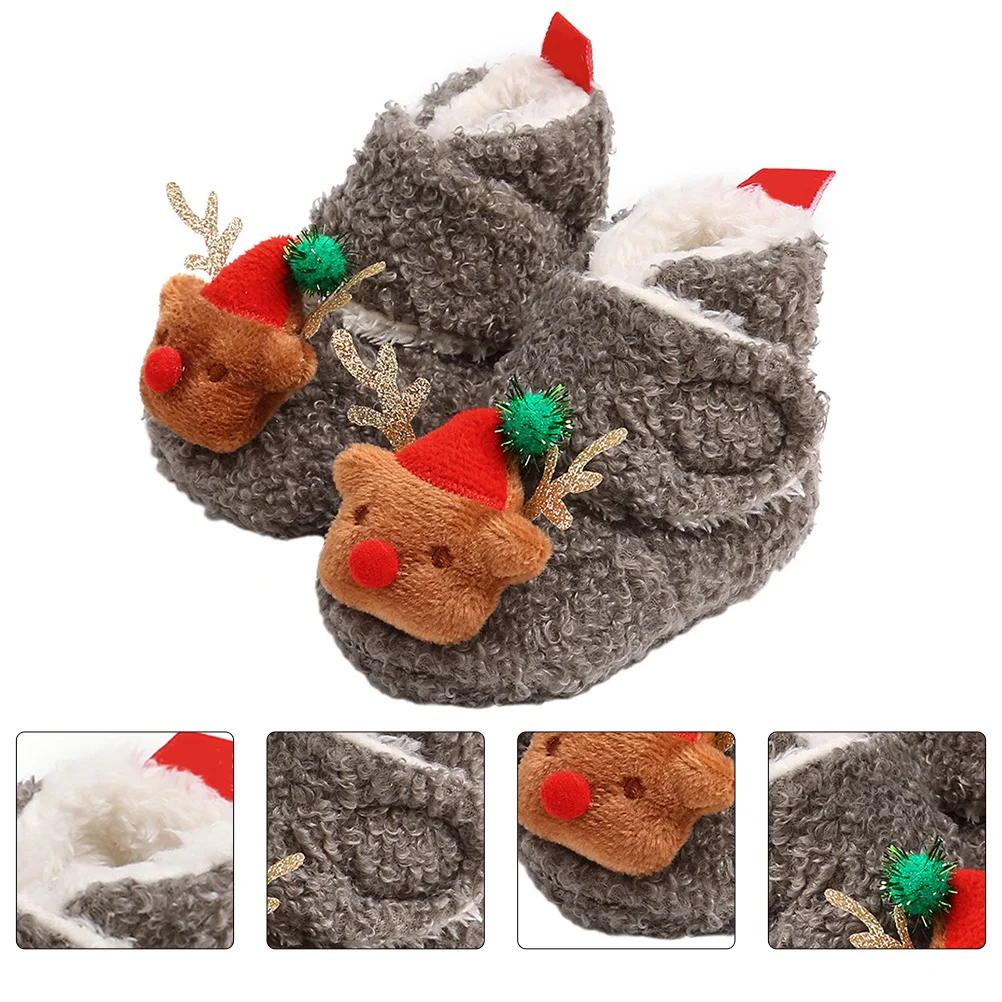 1 paio di scarpe eleganti per bambini antiscivolo grigie taglia 22 comode scarpe da passeggio per neonati elastiche con suola morbida calzature per bambini in cotone
