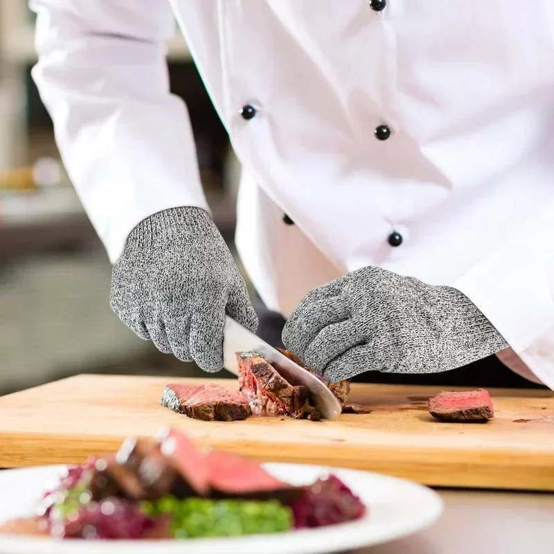 Schnittfester, stichfester Draht-Metallhandschuh der Stufe 5, Küchen-Messger-Schnitte, Handschuhe für Austern schüttelnde Fische, Garten-Sicherheitshandschuhe