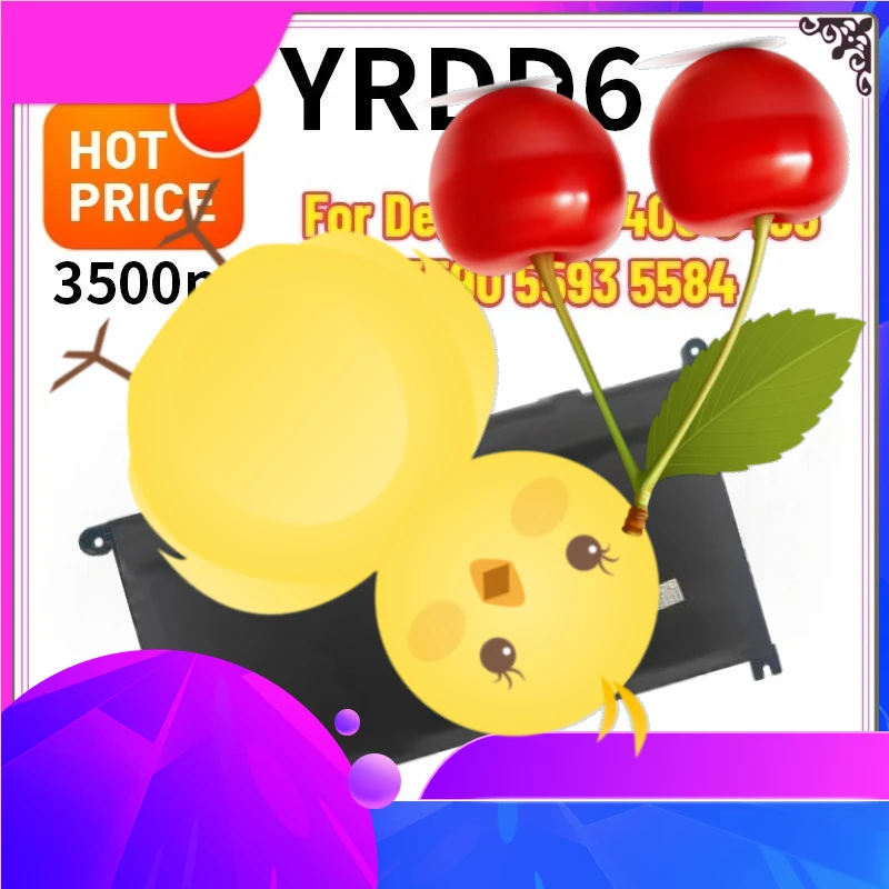 

For Inspiron 5481 5482 5485 5491 5591 5485 5585 5480 Dell Vostro 3491 3591 3490 3590 3501 YRDD6 Laptop Battery 11.4V 42Wh