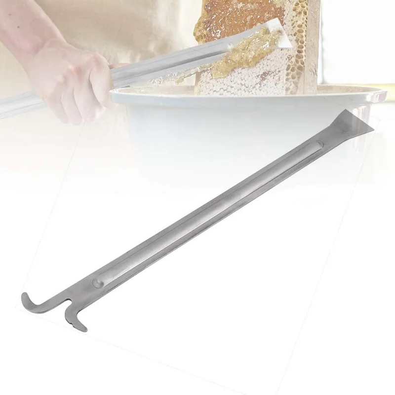 

Hive Scraper 39cm Stainless Bee Hive Tool Frame Lifter Flat Beehive Cleaning Scraper J Shape Hook Beekeeper Tool Scraping Knife