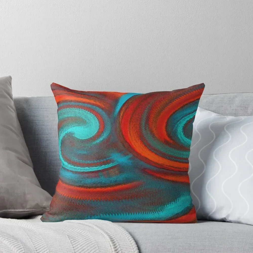 

Teal Orange Swirl Modern Abstract Design Throw Pillow Pillowcases Cushion Covers Sofa anime girl Cushion Cover Set pillow