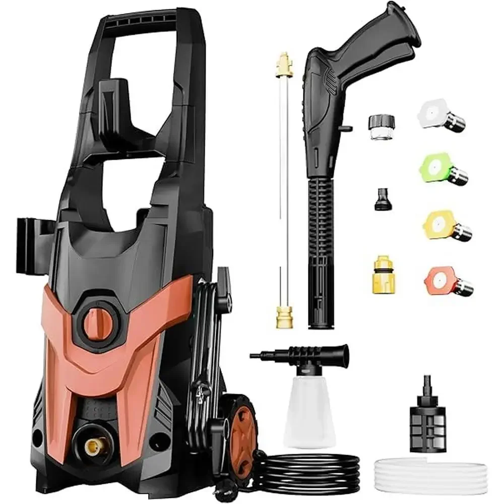 2024 Upgraded Electric Power Washer 4300 PSI 2.8 GPM with Extra Hose 23ft Hose 35ft Power Cord 4 Nozzle Universal Motor Cleaning