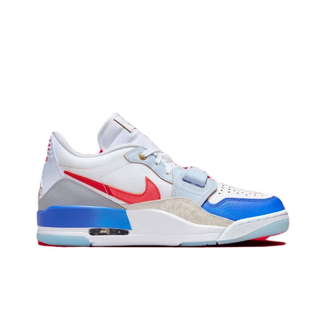 Nike AIR JORDAN LEGACY 312 Low Men's Basketball Shoes Shock Absorbing Anti-slip Abrasion resistant White Blue and Red Colorways