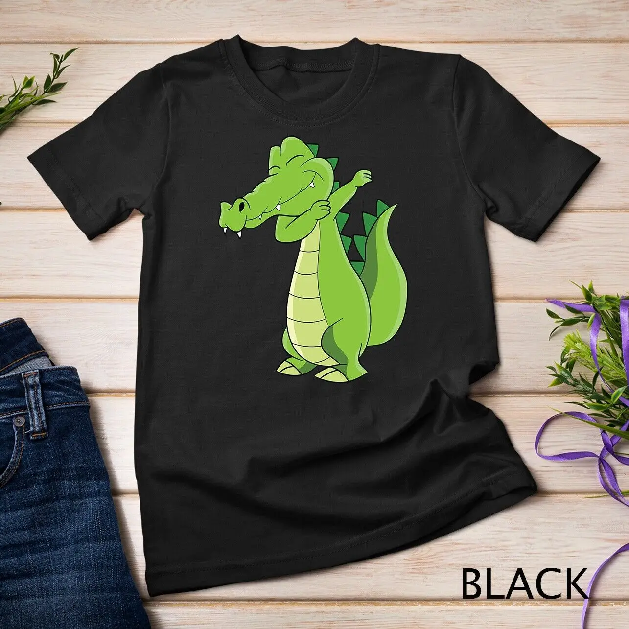 Dancing Alligator Gift Funny Dabbing Alligator Unisex T-shirt