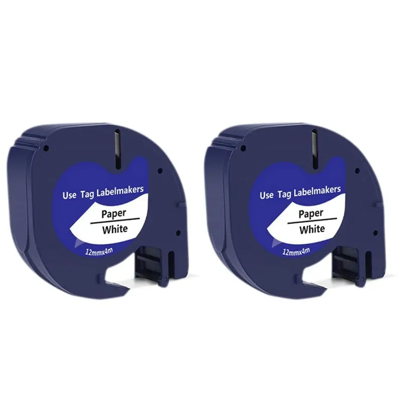 

Новинка! Комплект из 2-х совместимых лент для этикеток Letratag, черные на белом фоне, пластиковые ленты для этикеток Letratag Label Maker.