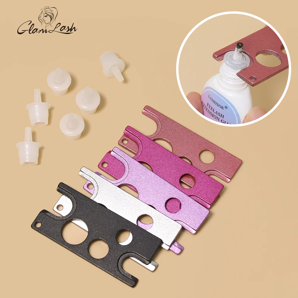 GLAMLASH Stainless steel Caps Opener for Universal Eyelash Glue Replacement Bottle Mouth Head Anti-blocking Eyelash Tool