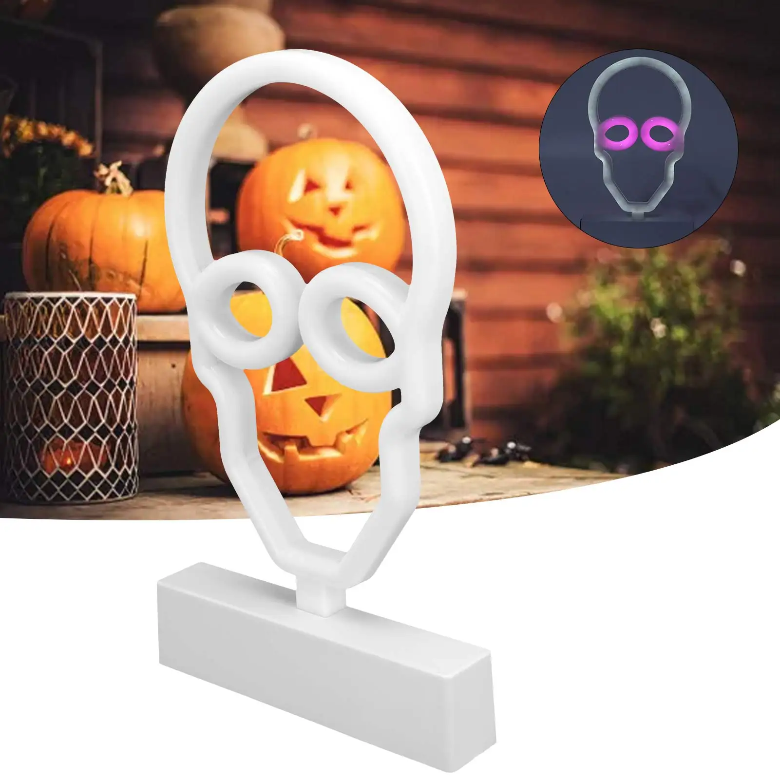 ZK30 Neonschilder Nachtlichter mit Standfuß Totenkopf Neon LED-Licht für Schlafzimmer Bar Wanddekoration