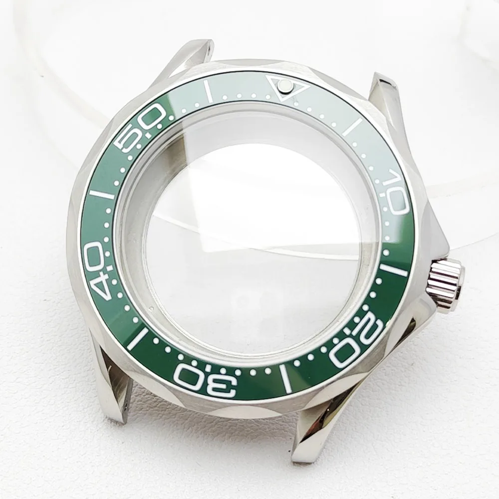 

42mm Seamaster300 case Men's Stainless Steel Sapphire Glass Waterproof Watch Case For NH34 NH35 NH36 Movement Parts Accessories