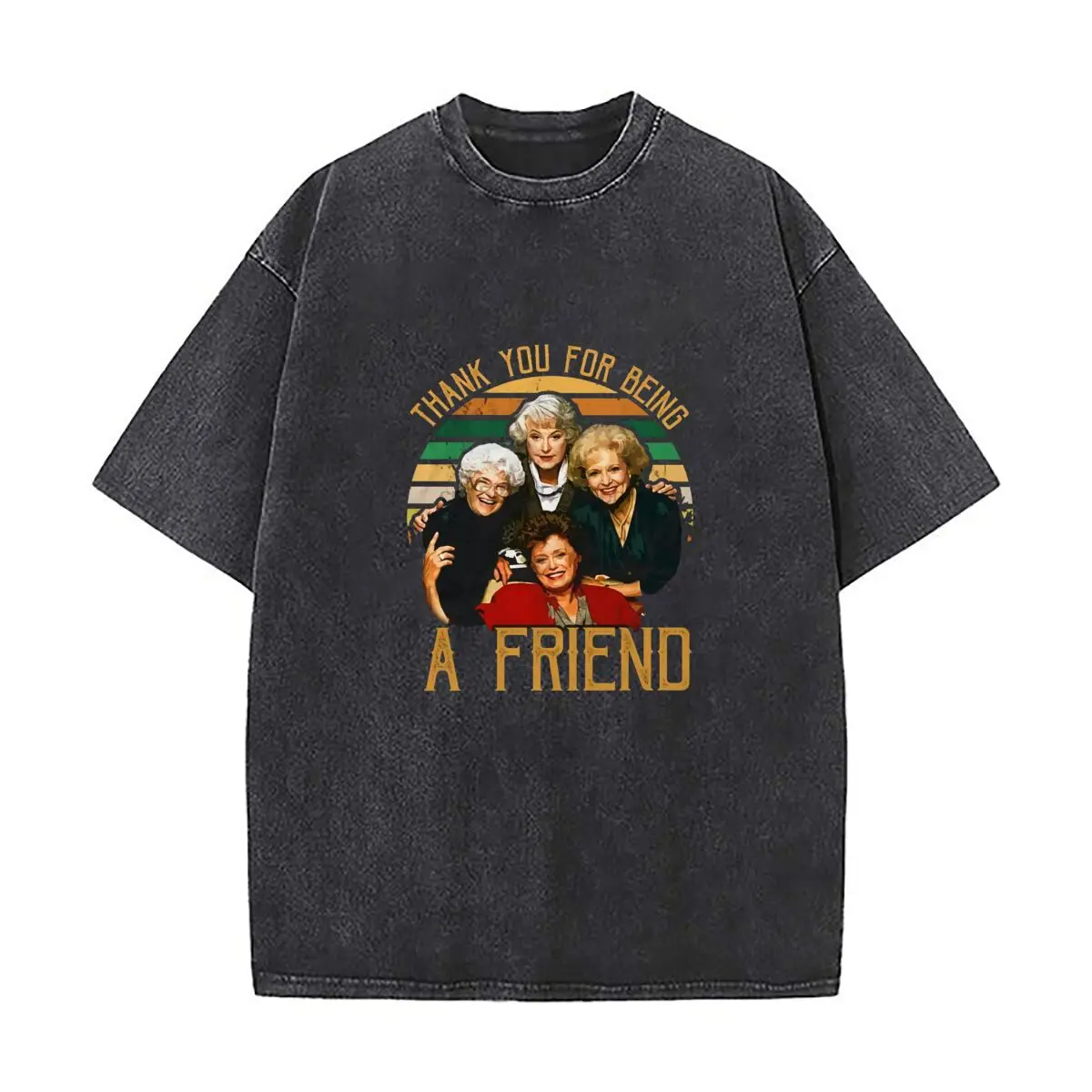 Thank You For Being A Friend design Men's Summer T-shirt  Short Sleeve Loose Streetwear Short Sleeve Tops