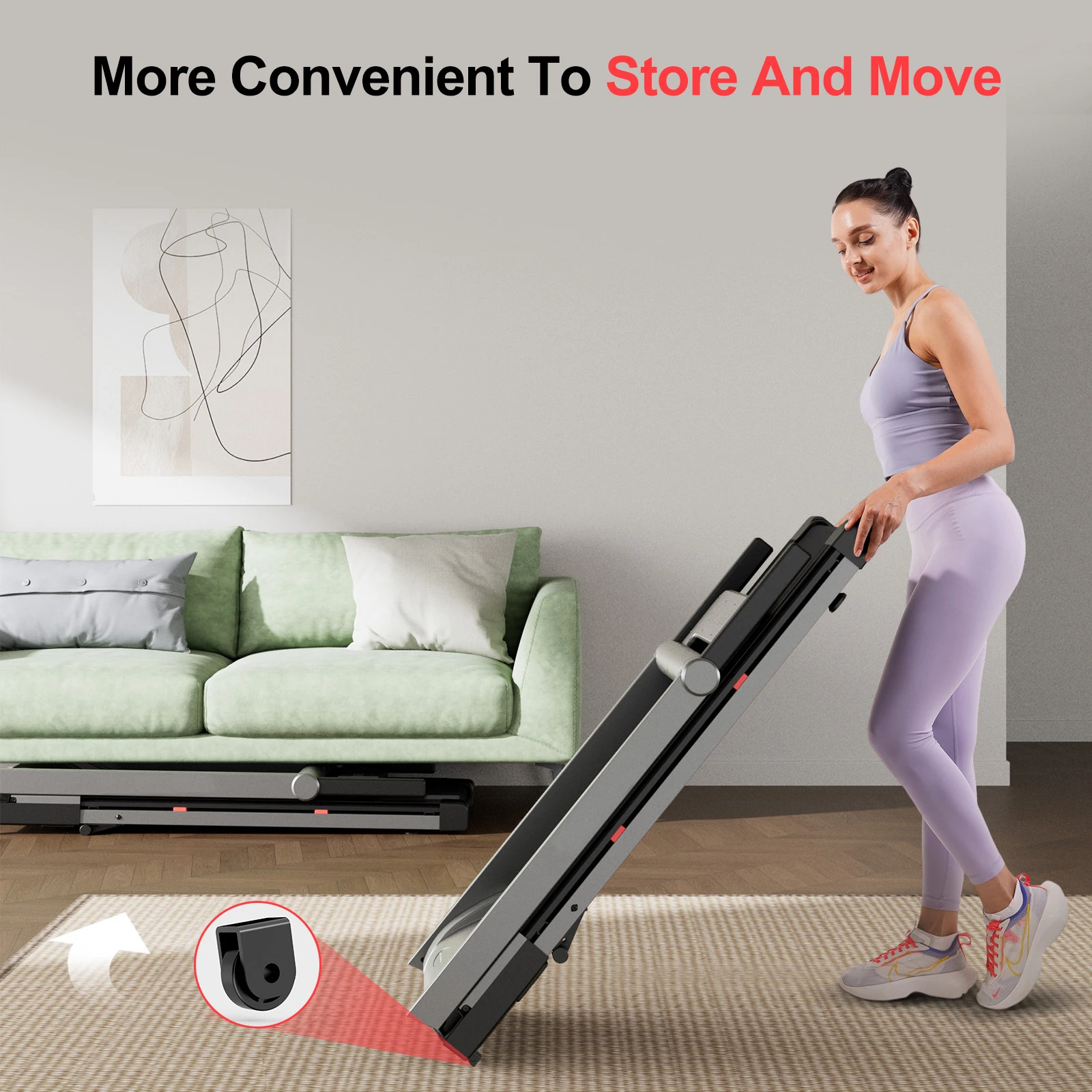 3.5HP Foldable Incline Home Treadmill with Handlebar & Smart App 6