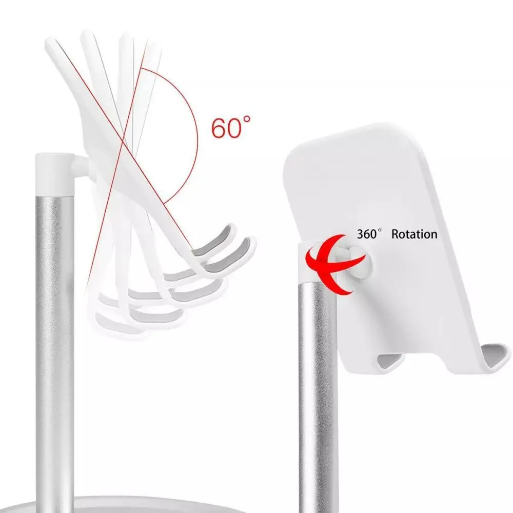 1 шт. черный/белый регулируемый держатель для телефона со свободными руками для iPad iPhone Kindle Tablet