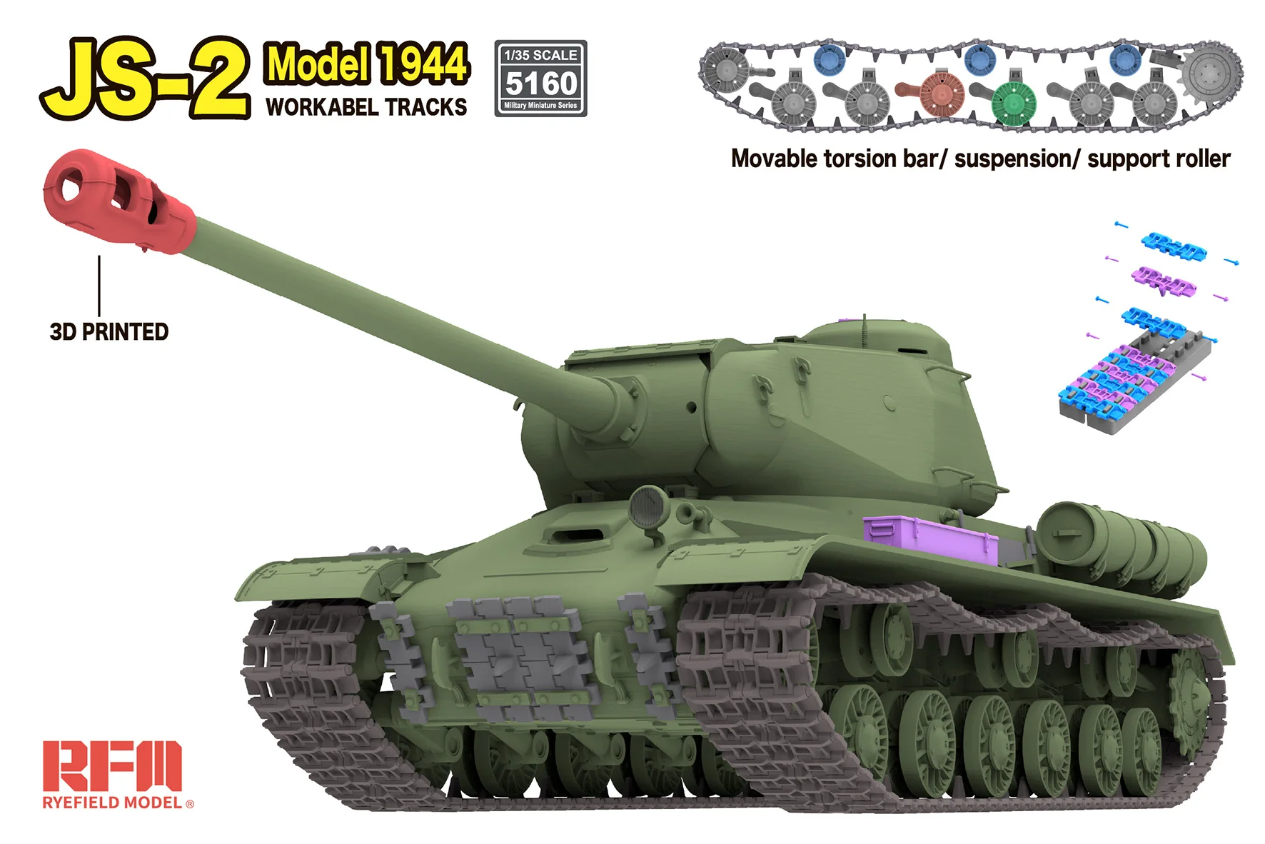 

Модельный набор Ryefield RM-5160 IS-2, модель тяжелого танка 1944 года, масштаб 1/35, для подарков на день рождения, коллекционных подарков.