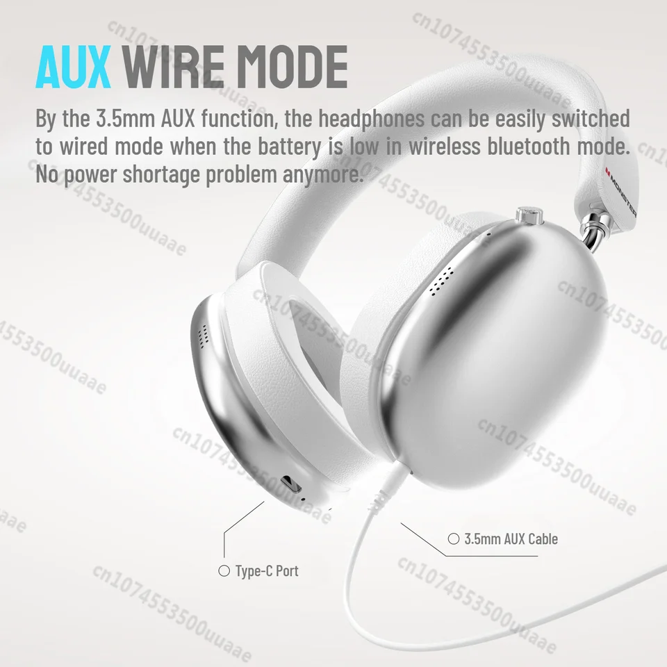 Monster AH100 ANC Over-Ear Headphone Bluetooth 6.0 -45dB Active
