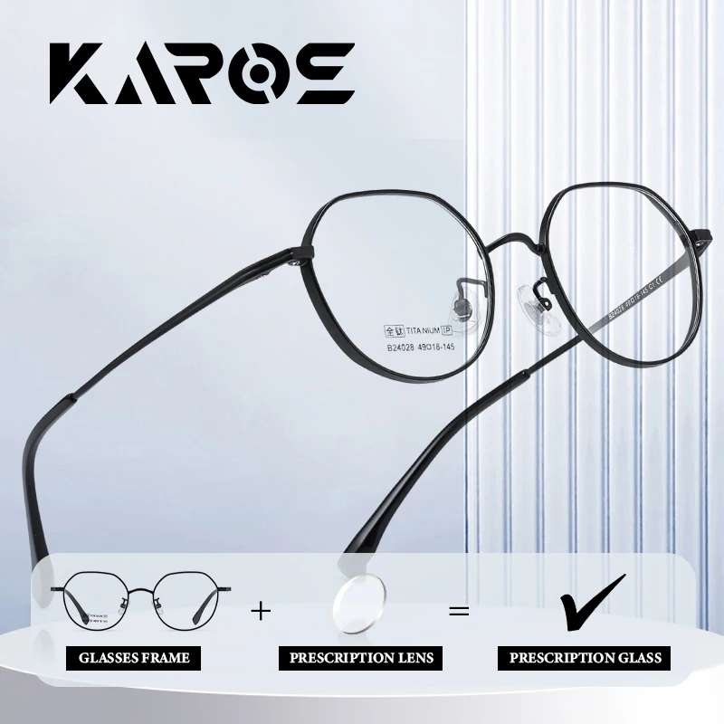 

KAROS Durable Pure Titanium Frame Prescription Glasses for Myopia with Progressive Lenses and Anti Blue Light Technology