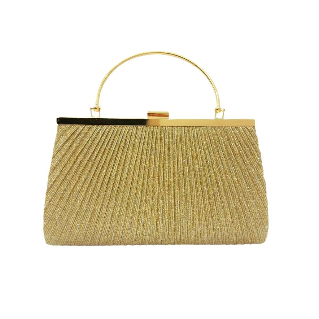 

Simple And Stylish Pleated Handbag Party Party Banquet Bag Rhinestone Evening Oblique Span Dinner Bag Carteras Diseñador De Lujo