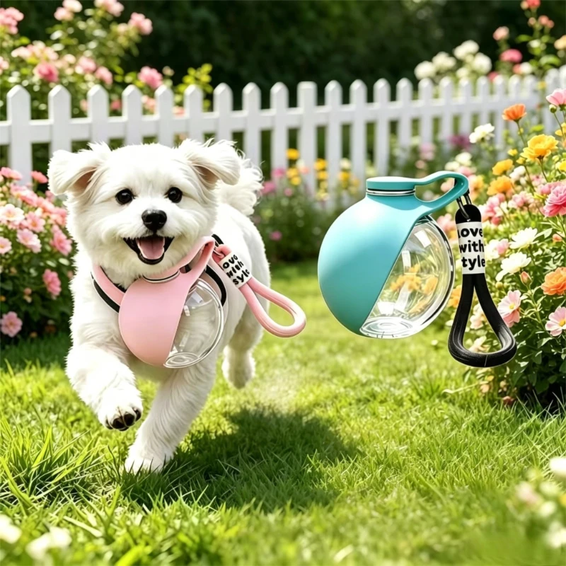Pet Dog Water Bottle with Collapsible Silicone Bowl 285Ml Leak-Proof Travel Cup for Dogs Cats, Suitable for Outdoor Activities